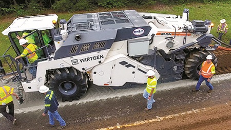 Using the new foamed-bitumen process will help counties restore roads